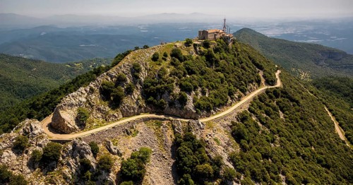 Monastery Mare de Deu del Mont, Monastery of the Mother of God of the Mountain, Beuda, Costa Brava,