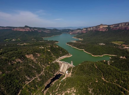 Panta de Sau, reservoir of Sau, river Ter, Riu Ter, Vilanova de Sau, Costa Brava, Catalonia, Spain,