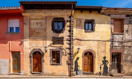 Sardinia, House with Murals, Sardinia Sightseeing, Tinnura, Europe, Province of Oristano, Italy,