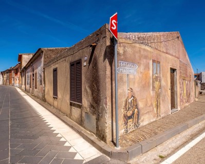 Sardinia, House with Murals, Sardinia landmark, Tinnura, Europe, Province of Oristano, Italy,