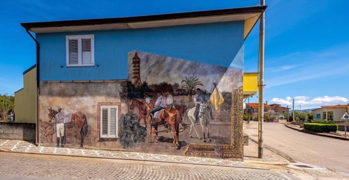 Sardinia, House with Murals, Sardinia Sightseeing, Tinnura, Europe, Province of Oristano, Italy,