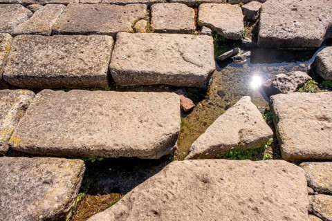 Sardinia, Terme Romane Fordongianus, Roman baths and thermal baths, pavement, Fordongianus, Europe,