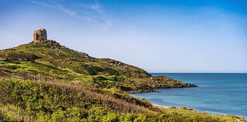 Sardinia, Sinis Peninsula with historical ruins, Area archeologica di Tharros Archaeological