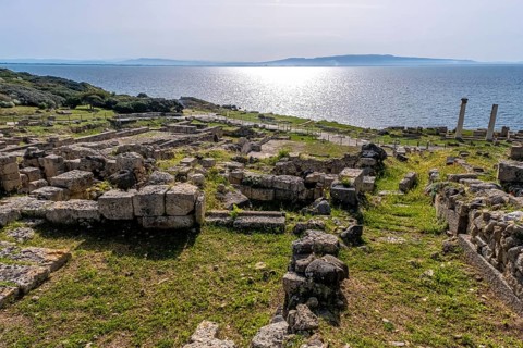 Sardinia, Sinis Peninsula and historical ruins, Area archeologica di Tharros Archaeological Museum,