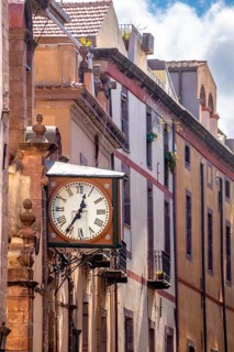 Sardinia, historical clock on a house wall, Bosa, Europe, Province of Oristano, Italy, old,