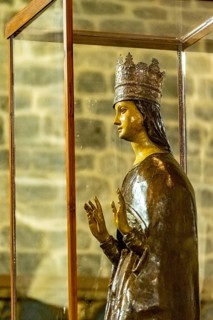 Sardinia, Madonna figure with crown, Santissima TrinitÃƒÂ di Saccargia, Romanesque church,