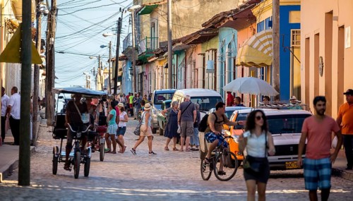 Street life with many tourists in Trinidad, Cuba, Sancti Spíritus, Trinidad, Sancti Spíritus