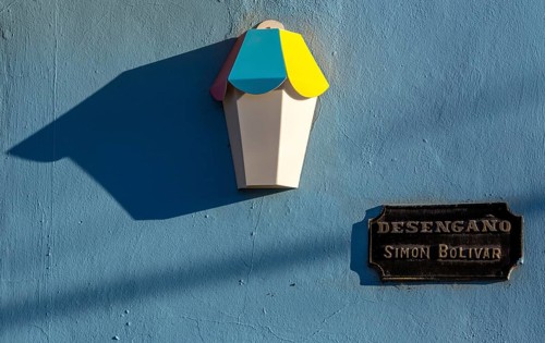 Street sign Desengano Simon Bolivar, colourful lantern, Trinidad, Cuba, Sancti Spíritus, Sancti