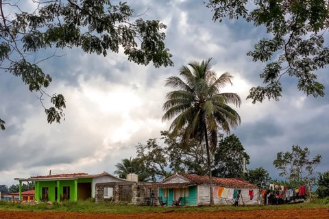 Simple Cuban houses in the countryside, Vinales Valley, Viñales, Cuba, Pinar del Río
