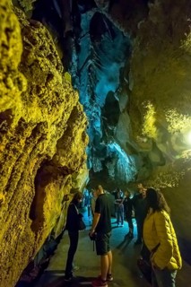Tourists roam the caves, Caves of the Indians, Cueva del Indio, underground caves with a