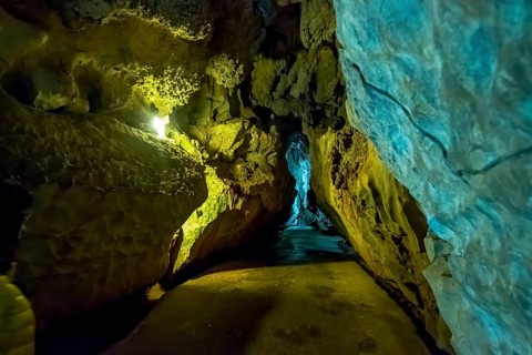 Caves of the Indios, Cueva del Indio, underground caves with a watercourse river open to tourists,