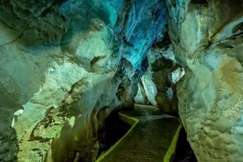 Caves of the Indios, Cueva del Indio, underground caves with a watercourse river open to tourists,