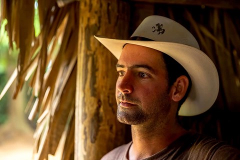 Tobacco farmer, tobacco farmer Luis Manne Alvares Rodrigues on his tobacco farm in the Vinales