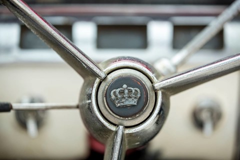 Rotten steering wheel of a Buick road cruiser, vintage car steering wheel, La Habana, Cuba,