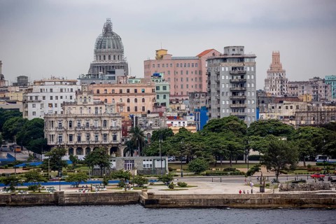 View of the harbour book of Old Havana on the Malecón, Capitol Nacional, La Habana, Cuba, Cuba