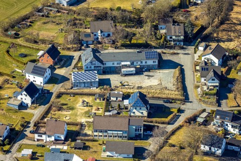 Aerial view, event location, Sauerlandtheater Hillmicke, Christophorusstraße 11-13, Hillmicke,