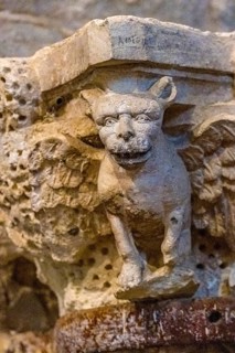 Sardinia, animal motifs on the capitals, Santissima TrinitÃƒÂ di Saccargia, Romanesque church,
