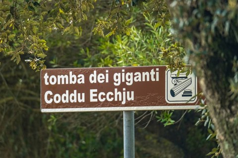 Sardinia, Nuraghic people, giant tomb Coddu Vecchiu, cult site, tomba dei giganti Coddu Ecchju,