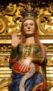 Statue of the pregnant Virgin Mary, depiction of the pregnant Virgin Mary, Sé Catedral de Évora
