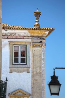 Alley in Evora with lanterns, Evora, Évora district, Portugal