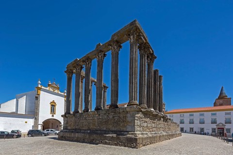 The Temple of Diana in Evora, Evora, Évora district, Portugal