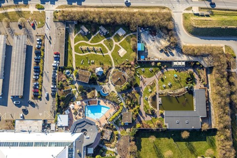 Aerial view, Aqua Spa and Aqua Fun Soest adventure pool, Soest, Soester Börde, North