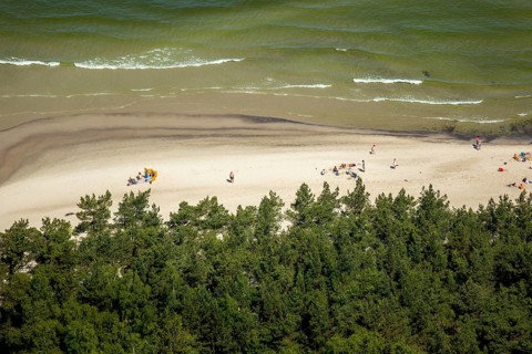 Beach west of KoÅ'obrzeg, Kolobrzeg, Dzwirzyno, Baltic Sea coast, Województwo zachodniopomorskie,