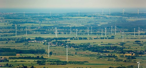 Wind farm, wind turbines, Wierciszewo, Wandhagen, Hinterpommern, Baltic Sea coast, Województwo