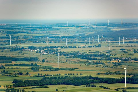 Wind farm, wind turbines, Wierciszewo, Wandhagen, Hinterpommern, Baltic Sea coast, Województwo