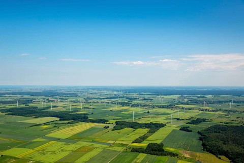 Wind farm, wind turbines, Wierciszewo, Wandhagen, Hinterpommern, Baltic Sea coast, Województwo