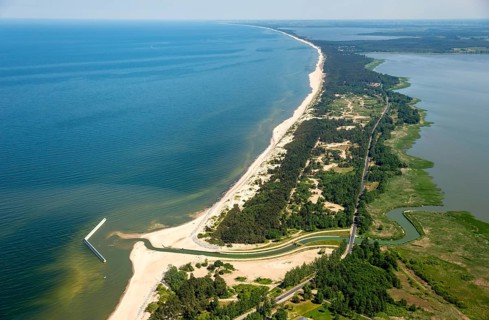 UnieÅ'cie, nest, beach, lagoon-like Jamno, Lake Jamunder, lagoon, Baltic Sea coast, Województwo