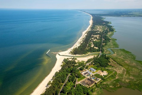 UnieÅ'cie, nest, beach, lagoon-like Jamno, Lake Jamunder, lagoon, Baltic Sea coast, Województwo