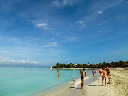 On the tourist beach of Varadero Hotel PARADISUS VARADERO RESORT SPA, Caribbean, Varadero, Cuba,