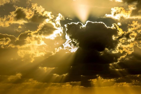 Cumulus clouds during sunset on the beach of Varadero, Varadero, Cuba, Matanzas, Cuba, Central