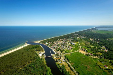 Beach west of KoÅ'obrzeg, Kolobrzeg, Rogowo, Baltic Sea coast, Województwo zachodniopomorskie,