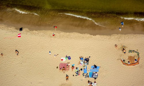 Bathers, Niechorze, Horst seaside resort, beach, Baltic Sea beach, Baltic Sea coast, Wojewóüdztwo