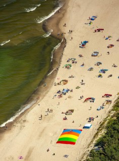 Bathers, Niechorze, Horst seaside resort, beach, Baltic Sea beach, Baltic Sea coast, Wojewóüdztwo