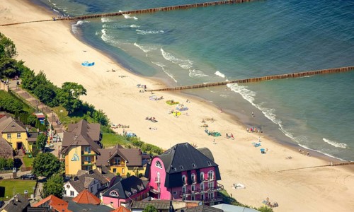 Bathers, Niechorze, Horst seaside resort, beach, Baltic Sea beach, Baltic Sea coast, Wojewóüdztwo