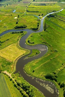 KamieÅ Pomorski, meandering river, Baltic Sea coast, Województwo zachodniopomorskie, Poland, Kamien
