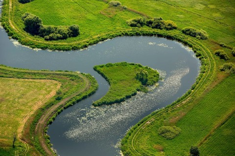 KamieÅ Pomorski, meandering river, Baltic Sea coast, Województwo zachodniopomorskie, Poland, Kamien
