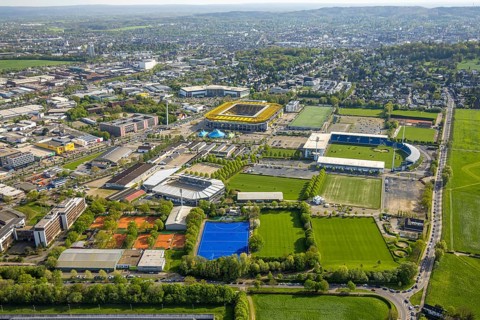 Aerial view, Aachener Tivoli, football stadium in Sportpark Soers, home ground of football club