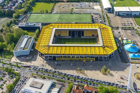 Aerial view, Aachener Tivoli, football stadium at Sportpark Soers, home ground of football club