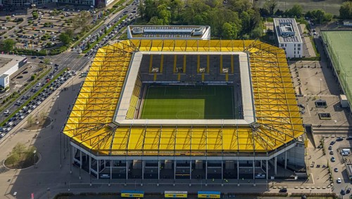 Aerial view, Aachen Tivoli, football stadium in Soers sports park, home ground of Alemannia Aachen