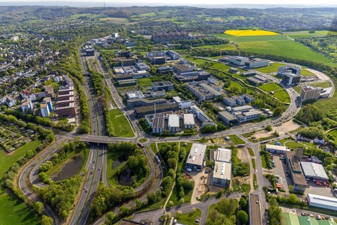 Aerial view, Rheinisch-Westfälische Technische Hochschule Aachen, University RWTH Campus Melaten