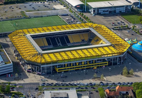 Aerial view, Aachen Tivoli, football stadium in Soers sports park, home ground of Alemannia Aachen