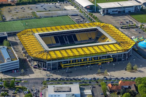 Aerial view, Aachener Tivoli, football stadium at Sportpark Soers, home ground of Alemannia Aachen