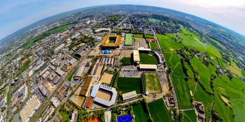 Aerial view, Aachener Tivoli, football stadium in Sportpark Soers, home ground of football club