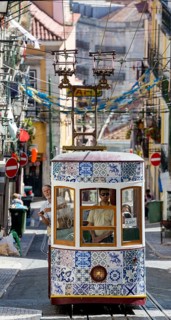 Elevador da Gloria funicular railway, link between the Baixa district and the higher Chiado