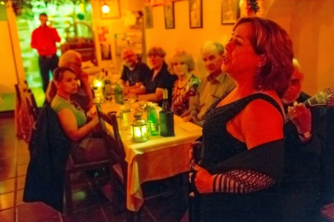 Fado music, Fado bar in the historic centre of Lisbon, Lisbon, Lisbon district, Portugal
