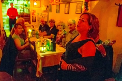 Fado music, Fado bar in the historic centre of Lisbon, Lisbon, Lisbon district, Portugal